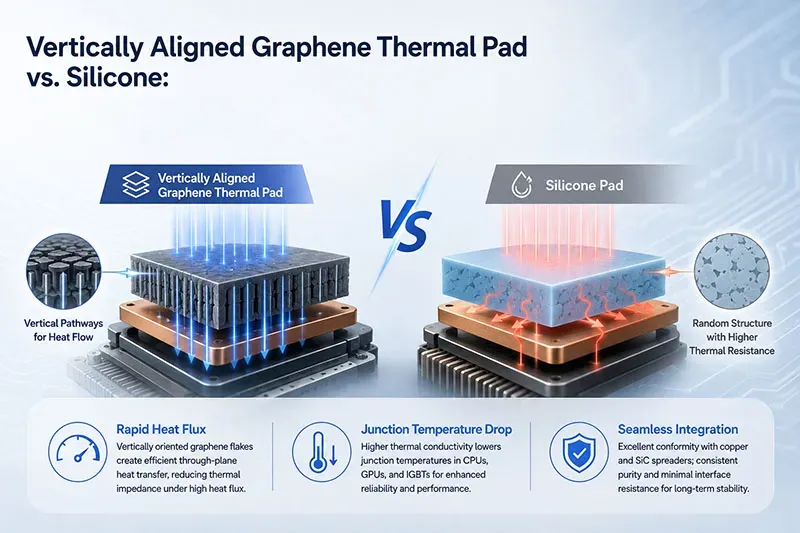 Vertically Aligned Graphene Thermal Pad vs Silicone thermal pad